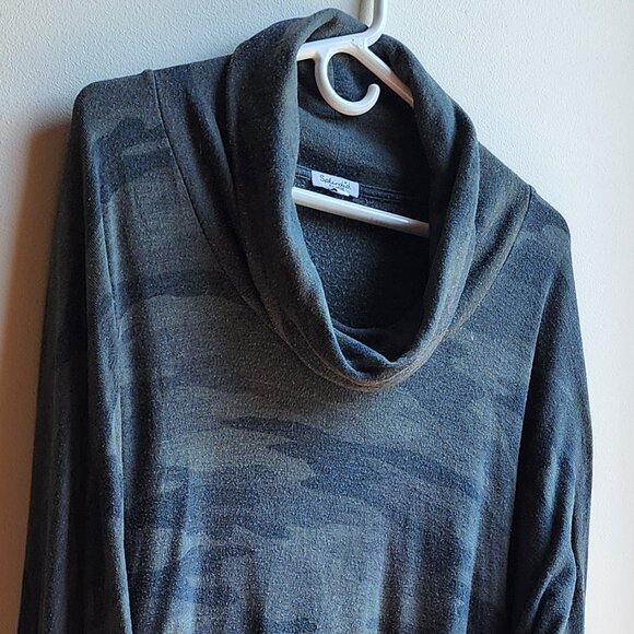Splendid Green/Gray Camo Cowl Neck Jersey Size XL - Picture 2 of 16